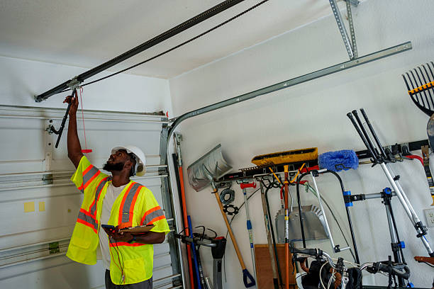 Professional Garage Door Installation technician working in Woodlake, CA
